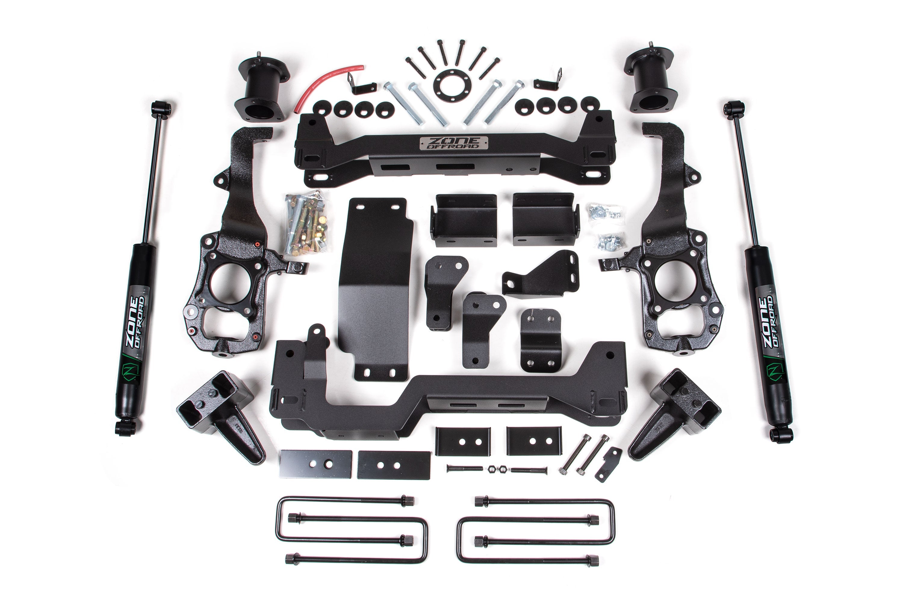 Zoneoffroad 2021-2025 Ford F150 4WD 3In Block Kit Strut Spacer Nitro Shocks Series 4 Inch Lift Kit ZONF91N