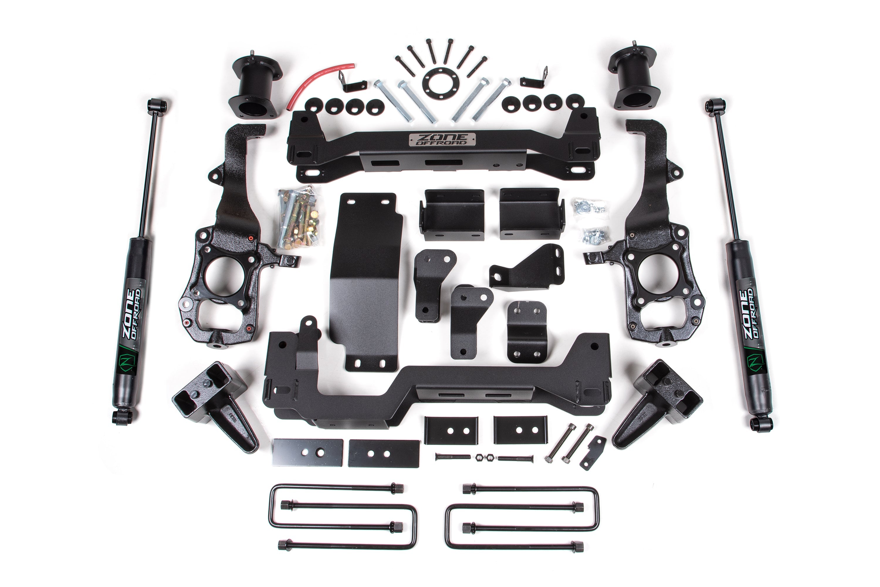 Zoneoffroad 2021-2025 Ford F-150 4WD 4 Inch Lift Kit 2 Inch Block Kit Strut Spacer Nitro Shocks ZONF99N