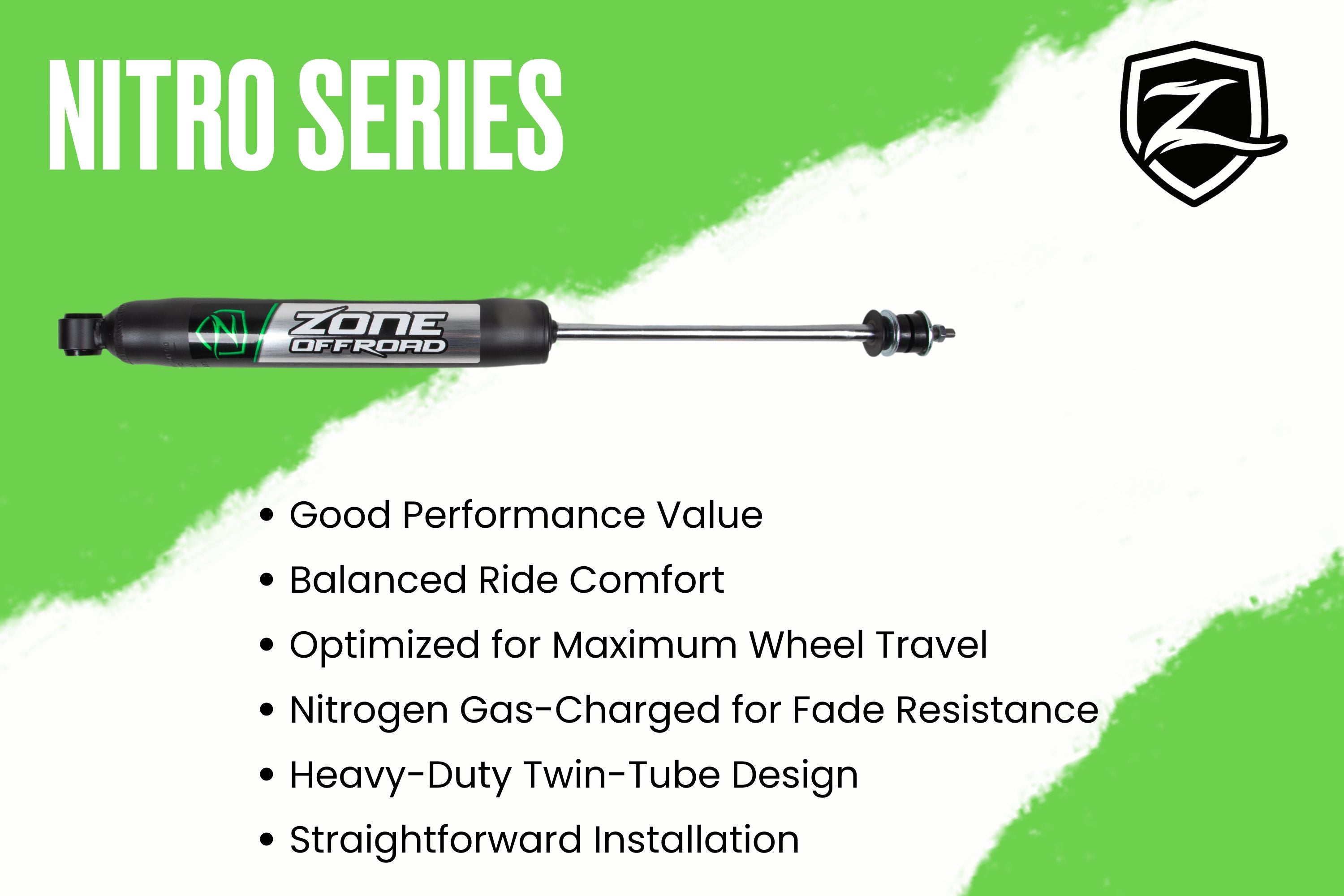 Zoneoffroad 2025 Chevrolet Silverado 1500 Trail Boss GMC Sierra 1500 AT4 4WD Nitro Shocks Series 4 Inch Lift Kit ZONC80N