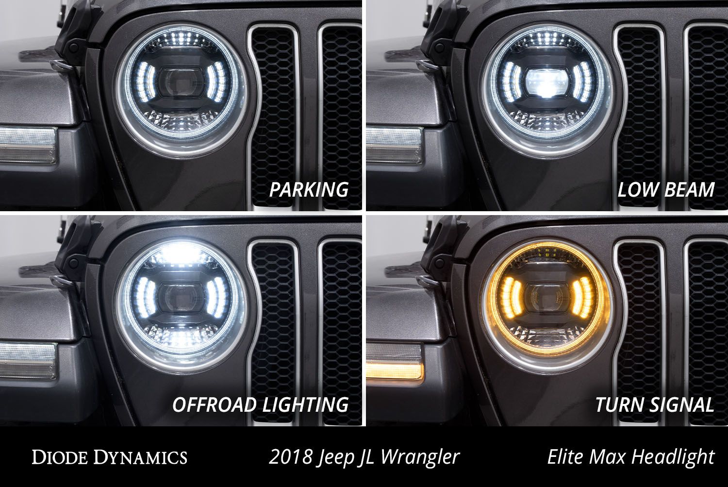 Diode Dynamics 2018-2023 Jeep Wrangler JL Elite Max LED Headlights DD5165