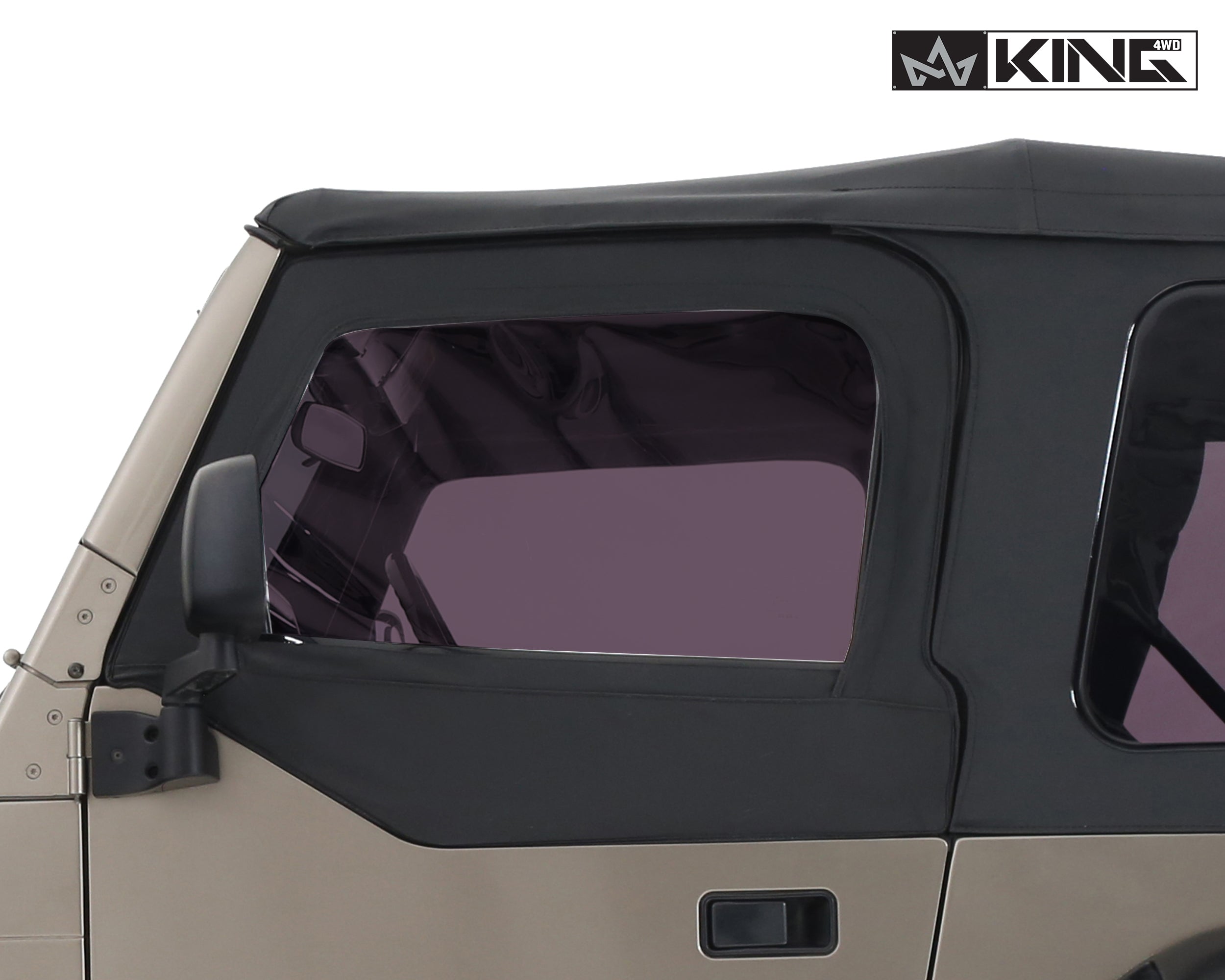 OVS 1997-2006 Jeep Wrangler TJ King 4WD Premium Upper Door Tinted Skins Black Diamond Passenger & Driver Side 14019935T