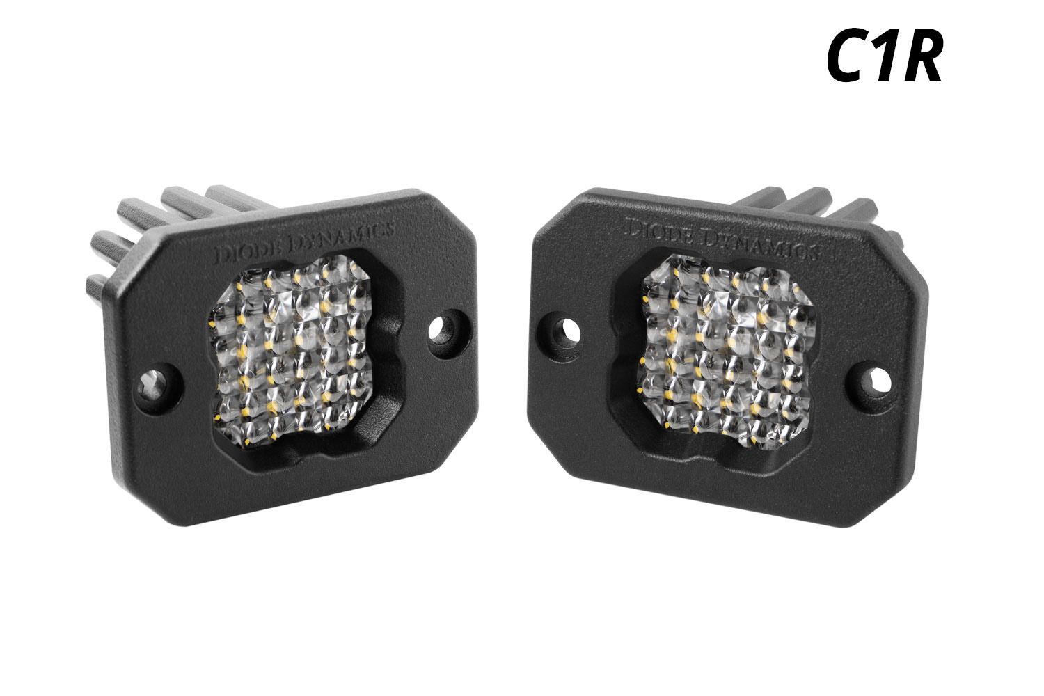 Diode Dynamics Stage Series C1R White Flood Flush Mount LED Pods pair DD7427P