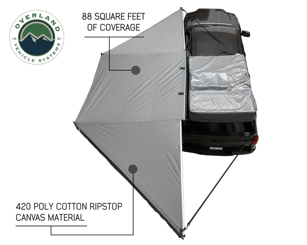 OVS Nomadic 180 Dark Gray Awning with Bracket Kit and Extended Poles 19609908