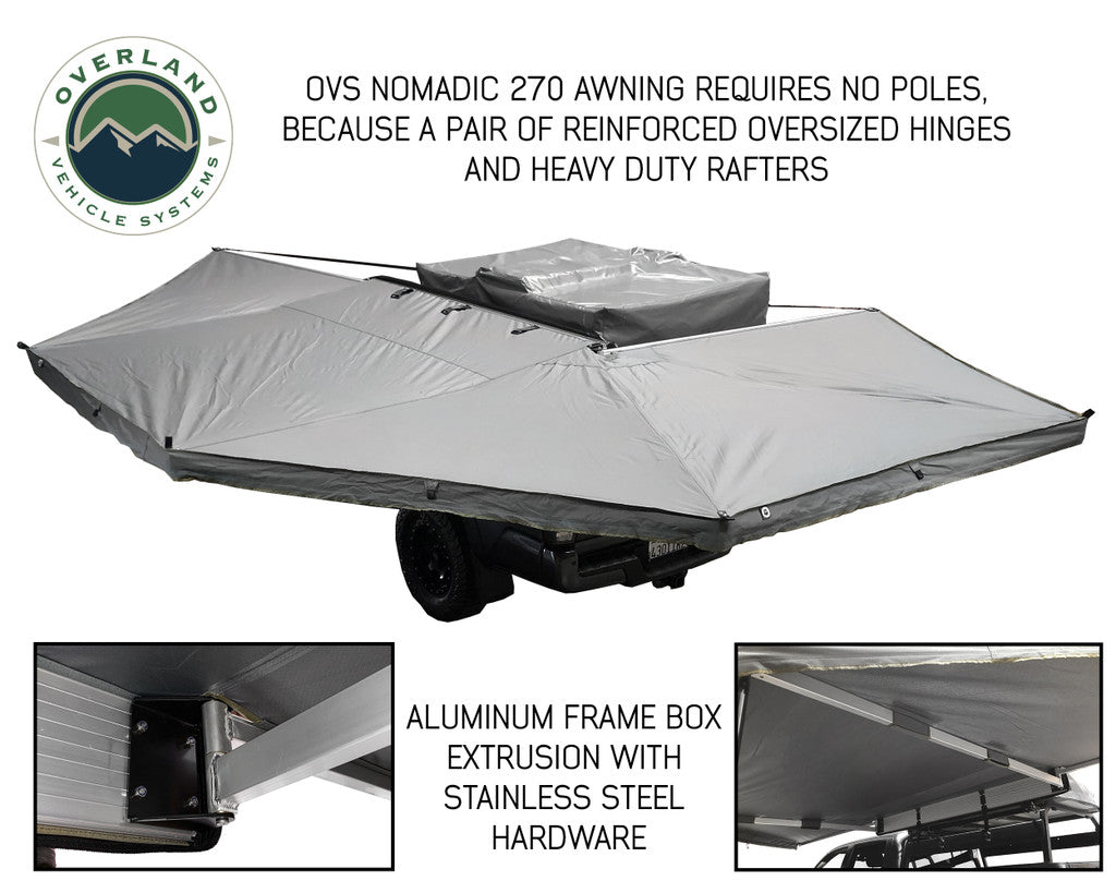 OVS Nomadic Awning 270 Dark Gray Cover With Black Transit Cover Driver Side & Brackets 19519907