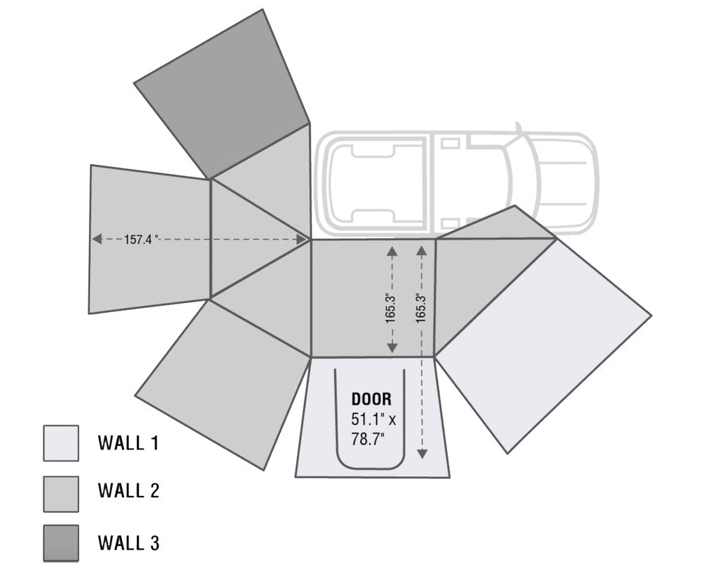 OVS Nomadic Awning 270 Side Wall 3 Dark Gray With Storage Bag Passenger 18149909