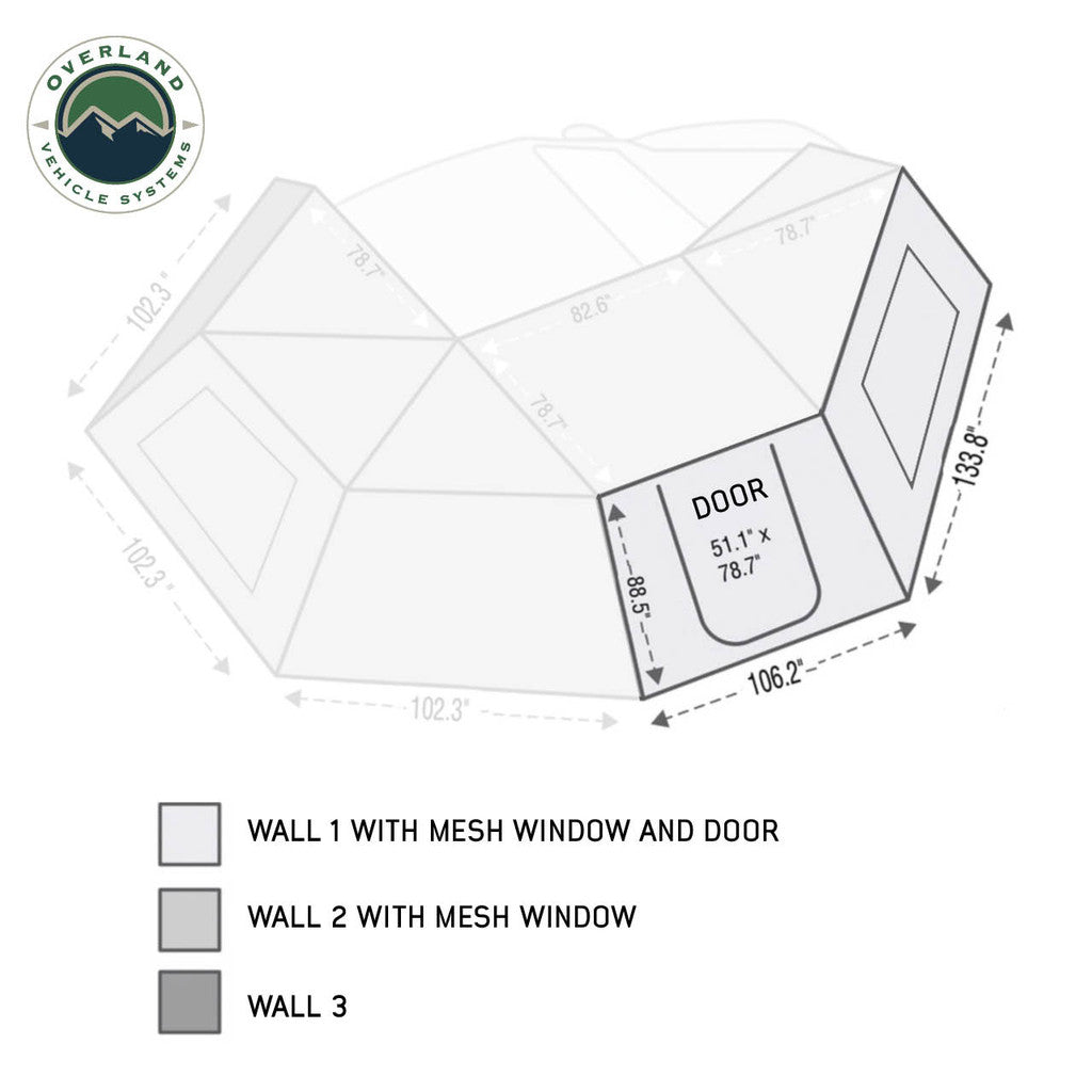 OVS Nomadic Awning 270 Passenger Side Wall 1 With Door and Window 18129910