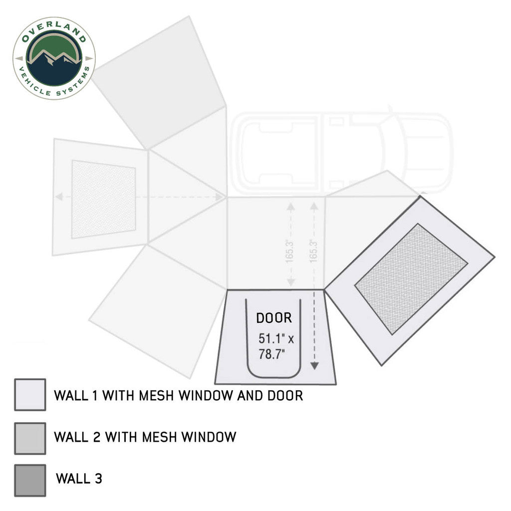 OVS Nomadic Awning 270 Passenger Side Wall 1 With Door and Window 18129910