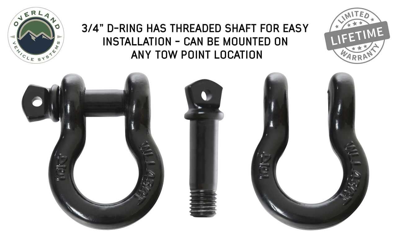 OVS Recovery Shackle 3/4" 4.75 Ton Black 19019901