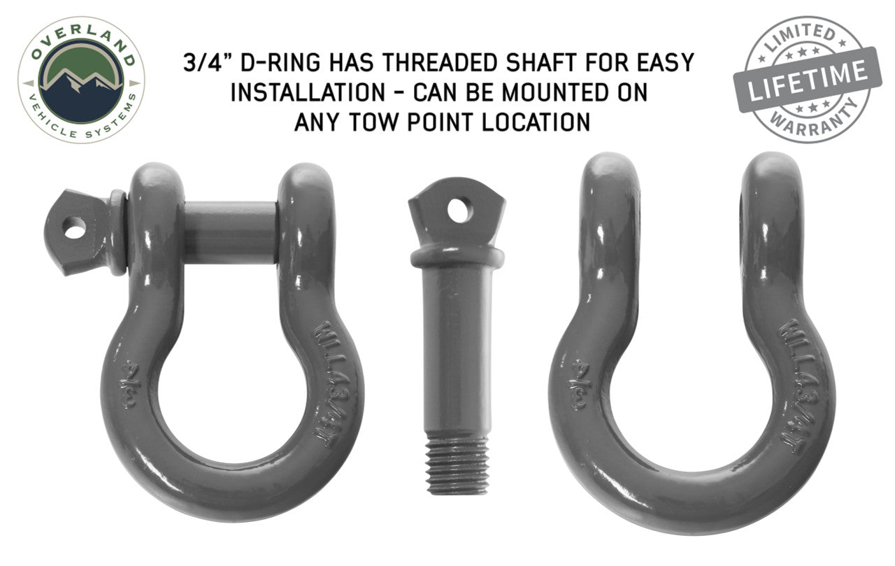 OVS Recovery Shackle 3/4" 4.75 Ton Gray Sold In Pairs 19010206