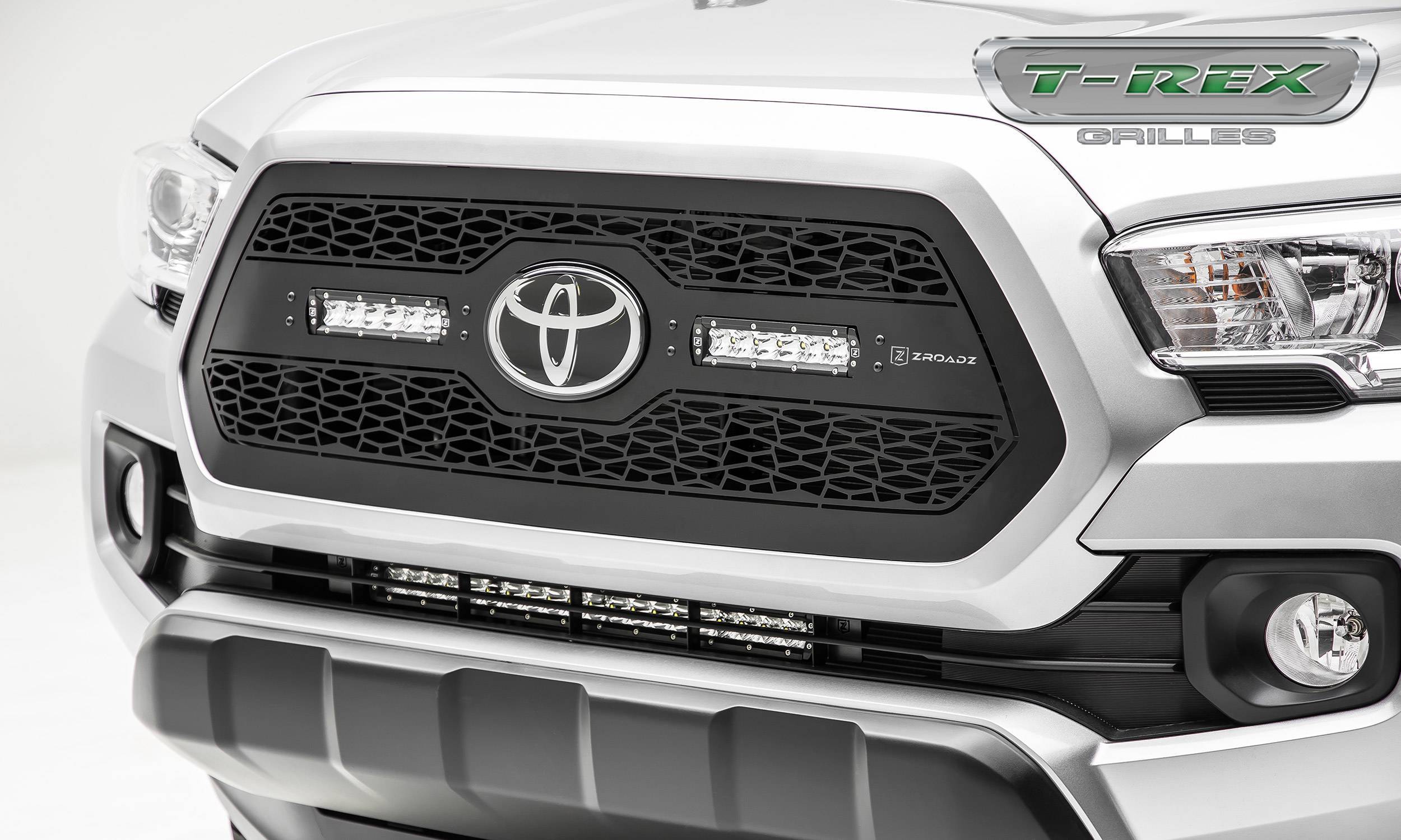 T-Rex 2018-2023 Toyota Tacoma ZROADZ Grille Black 1 Pc Insert with 6" LEDs Does Not Fit Vehicles with Camera Z319511