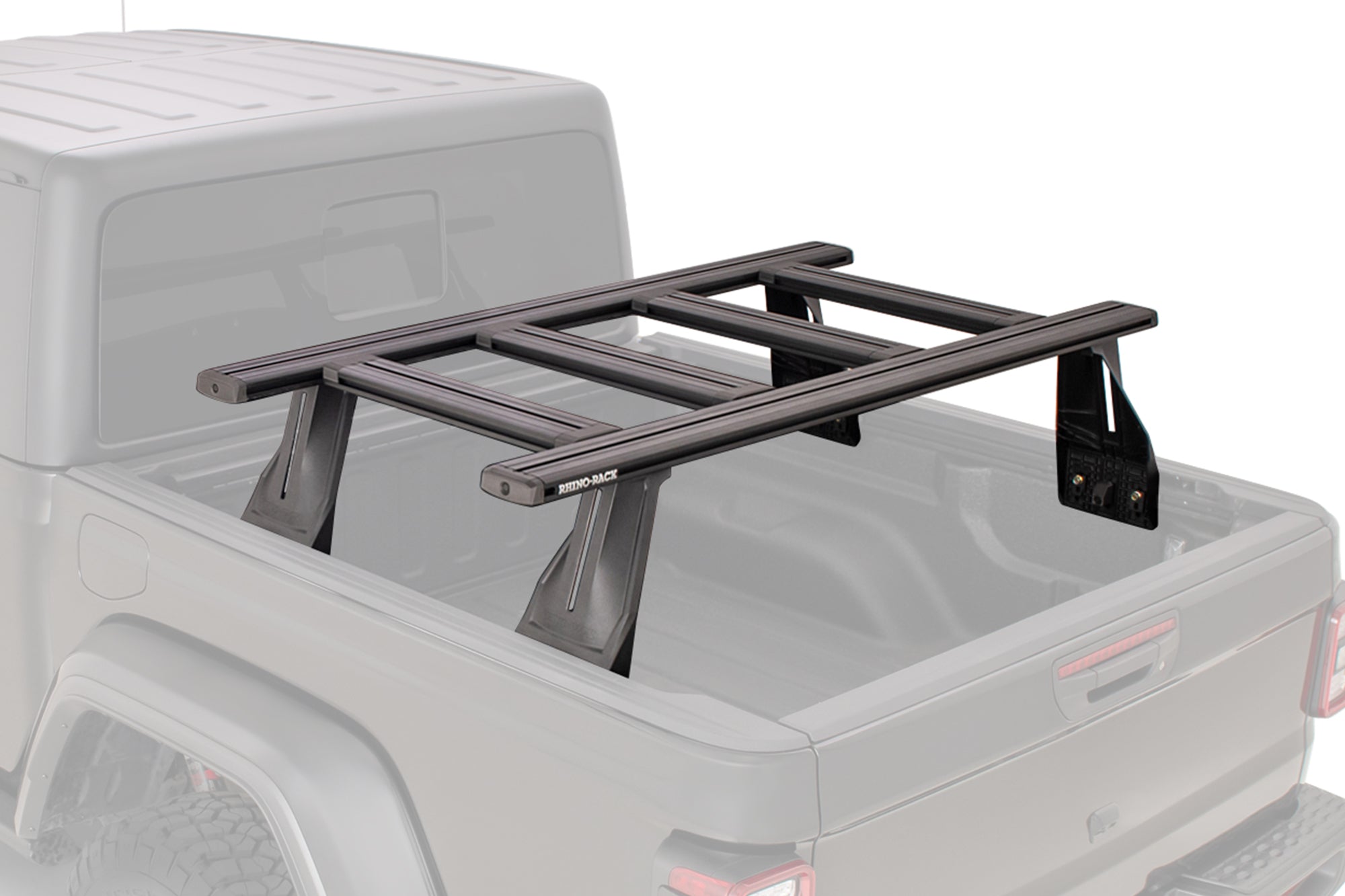 Rhino Rack 2005-2021 Nissan Frontier D40 Crew Cab Short 4.5' Bed With Utili-tracks Installed 4dr Pick Up Reconn-deck 2 Bar Truck Bed System With 4 Ns Bars JC-01481