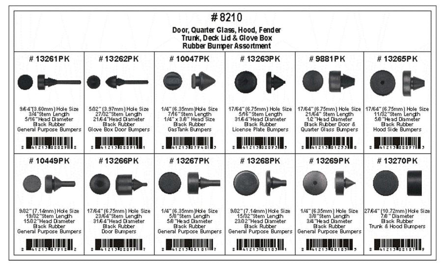 DISCO Shipped in 12 Hole Plastic Tray Rubber Bumper Assortments 8210