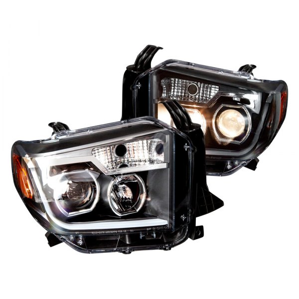 Winjet 2014-2021 Toyota Tundra Black LED DRL Bar Projector Headlights CHWJ-0376-B-NAL