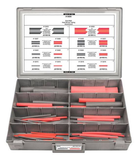 DISCO Adjustable Gray Plastic Tray Heat Shrink Tubing Assortment 8680