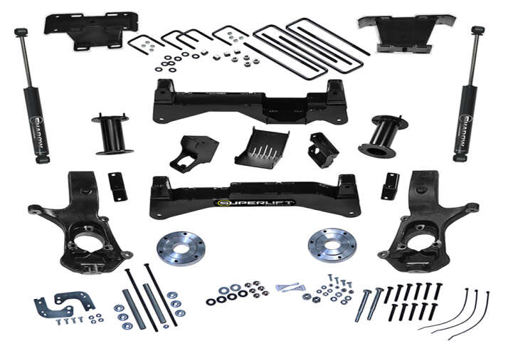 SUPERLIFT 2014-2018 Chevrolet Silverado GMC Sierra 1500 2019 Silverado 1500 Legacy Sierra 1500 Limited 4WD with OE Al or SS Ctrl Arms SL Rr Shocks Lift Kit 8" K899