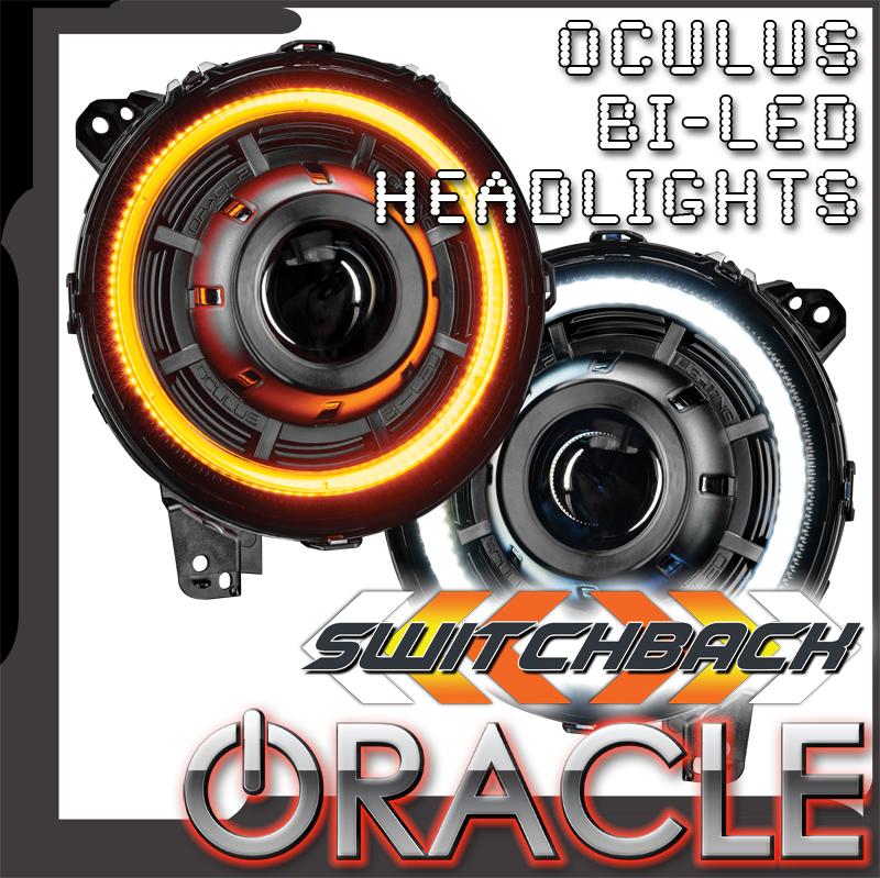 Oracle Lighting 2018-2022 Jeep Wrangler JL 2020-2022 Gladiator JT Oculus Switchback Bi-led Projector Headlights 5839-023