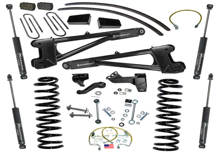 SUPERLIFT 2008-2010 Ford F-250 F-350 Super Duty 4WD Dsl with Replacement Radius Arms SL Shocks Lift Kit 8" K985/86040X4