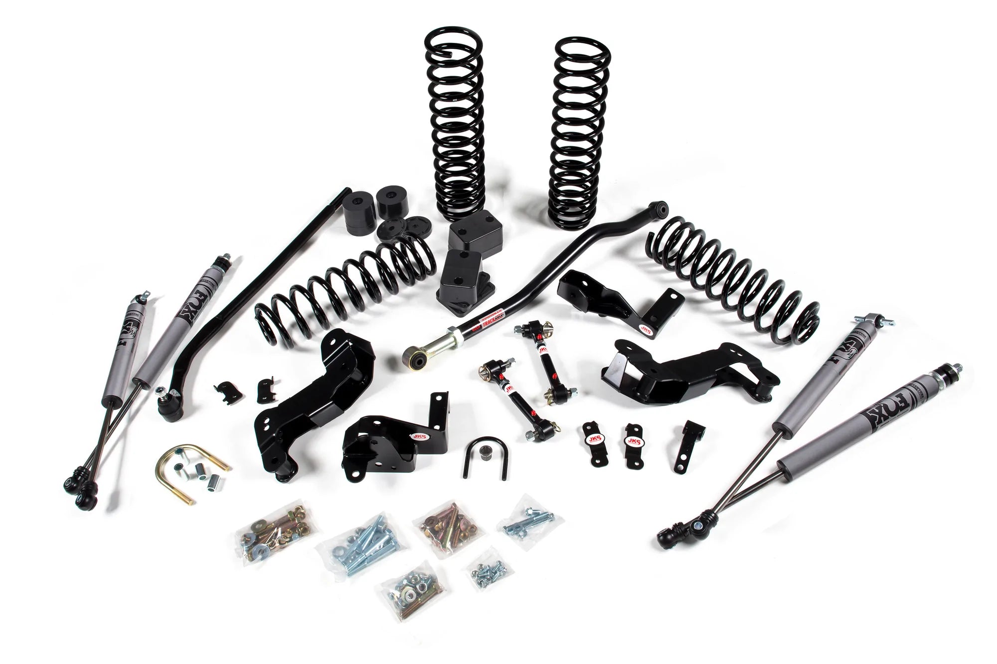 JKS 2007-2018 Jeep Wrangler JK 2 Door 3.5 Inch Lift Kit J-Kontrol with Fox Adventure Series Shocks JSPEC109KFA