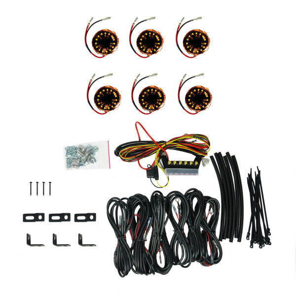 KC HiLite Cyclone V2 LED Rock Light Amber 5W Flood Beam 6 Light System 91041