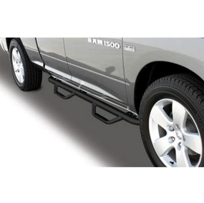 Smittybilt 2017-2019 Dodge Ram 1500 3 Inch Wheel To Wheel Nerf Steps With Cleated Steps Black D1598CC