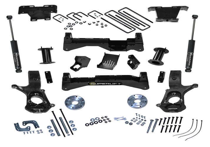 SUPERLIFT 2007-2016 Chevrolet Silverado Gmc Sierra 1500 4WD with Cast Steel Ctrl Arms SL Rear Shocks Lift Kit 8" K898