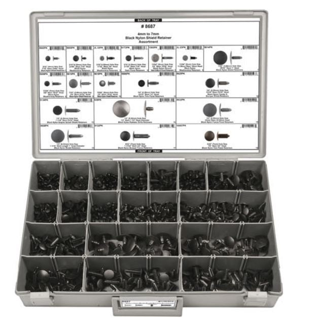 DISCO Adjustable Gray Plastic Tray Black Nylon Ret Assortment 8687