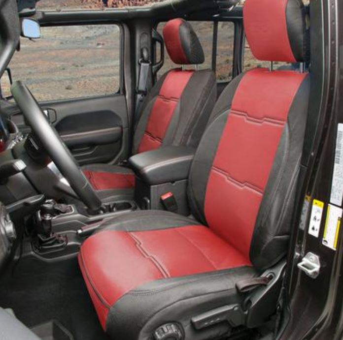 Smittybilt 2020-2022 Jeep Gladiator Gen2 Neoprene Front And Rear Seat Cover Kit Red Black 578130