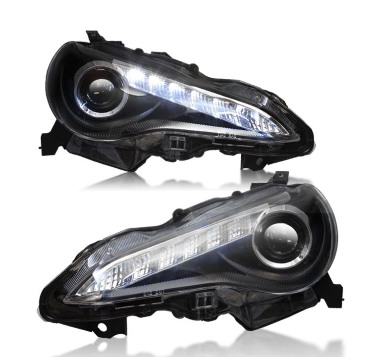 Winjet 2012-2016 Toyota 86 Scion FRS DRL Head Lights Black Clear CHWJ-0327-B