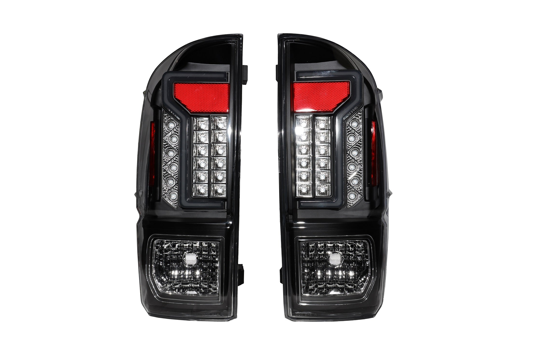 Winjet 2016-2019 Toyota Tacoma Black Clear Smoke LED Tail Lights CTWJ-0466-BCS