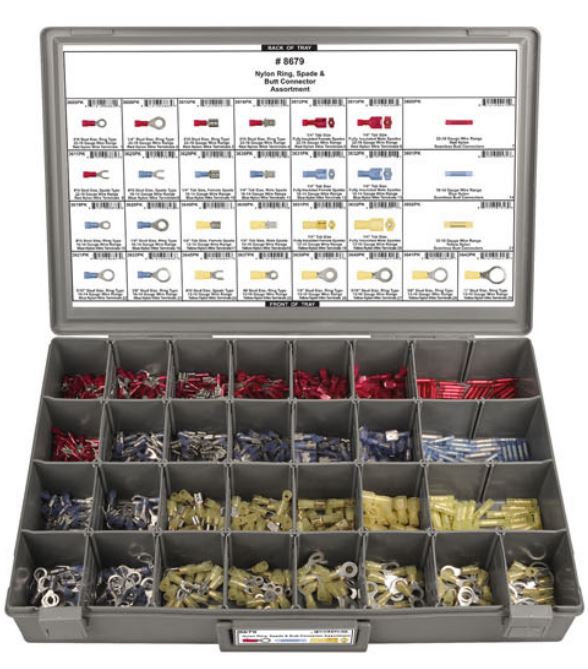 DISCO Adjustable Gray Plastic Tray Nylon Wire Terminal Assortment 8679