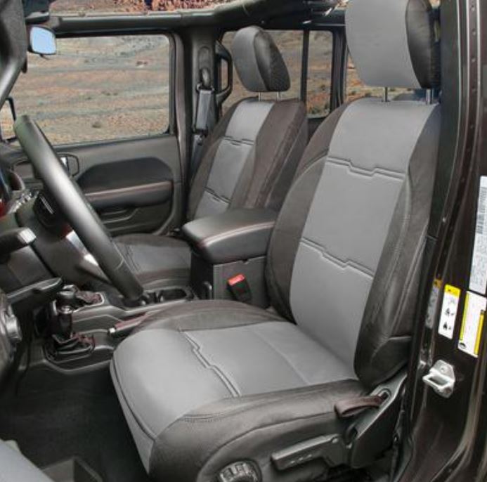 Smittybilt 2020-2022 Jeep Gladiator Gen2 Neoprene Front And Rear Seat Cover Kit Charcoal Black 578122