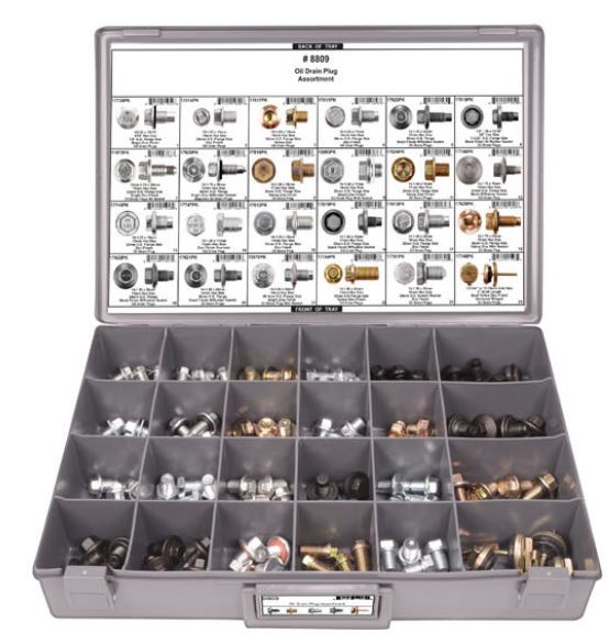 DISCO Adjustable Gray Plastic Tray Oil Drain Plug Assortment 8809