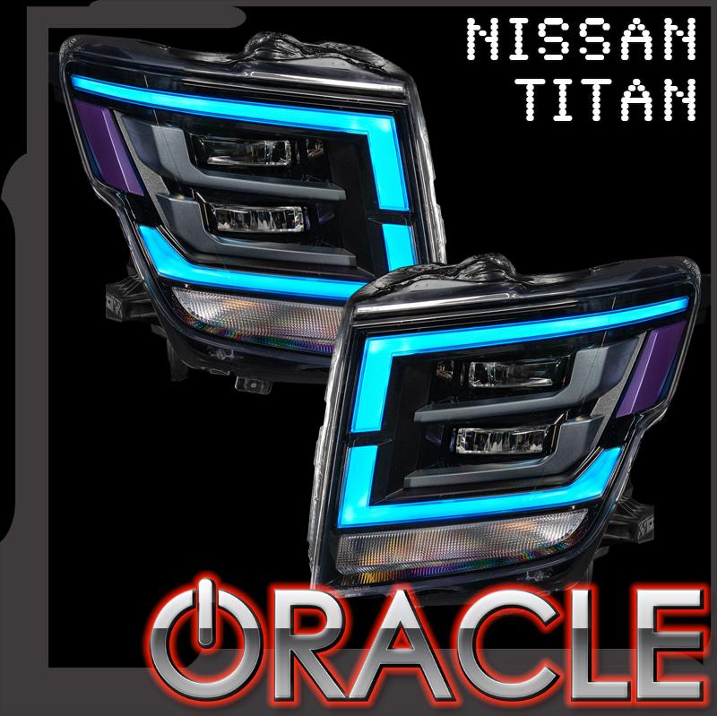 Oracle Lighting 2021-2023 Nissan Titan Colorshift Rgb+w Headlight Drl Upgrade Kit With 2.0 Controller 1463-333