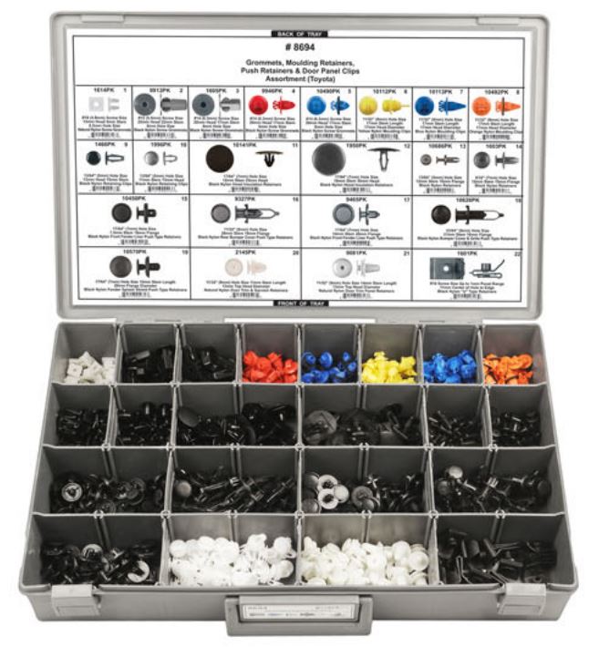 DISCO Toyota Adjustable Gray Plastic Tray Push Ret Assortment 8694