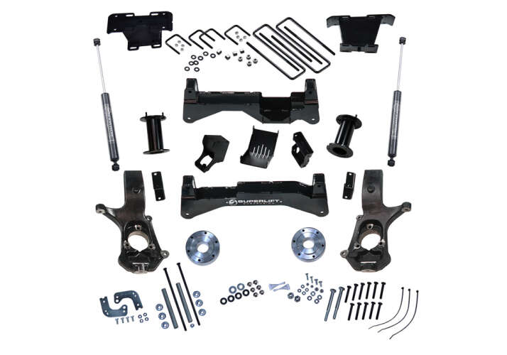 Superlift 2007-2016 Chevrolet Silverado GMC Sierra 1500 4WD 8" Lift Kit Cast Steel Control Arms with Bil Rr Shocks K898B