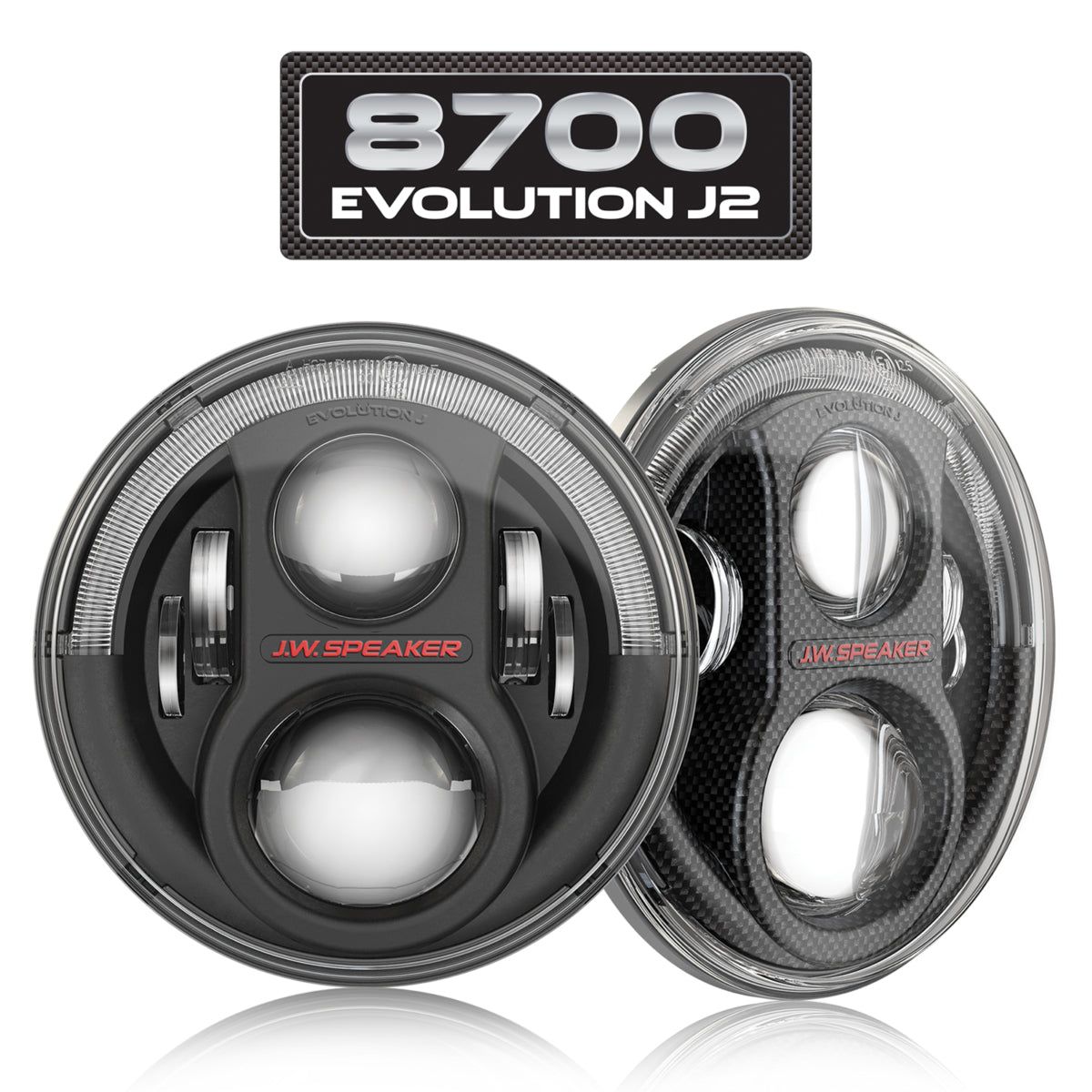 J.W Speaker 2007-2022 Jeep Wrangler JL Wrangler JL Unlimited Model 8700 Evolution J2 Series 7" Round LED Headlights 8200693