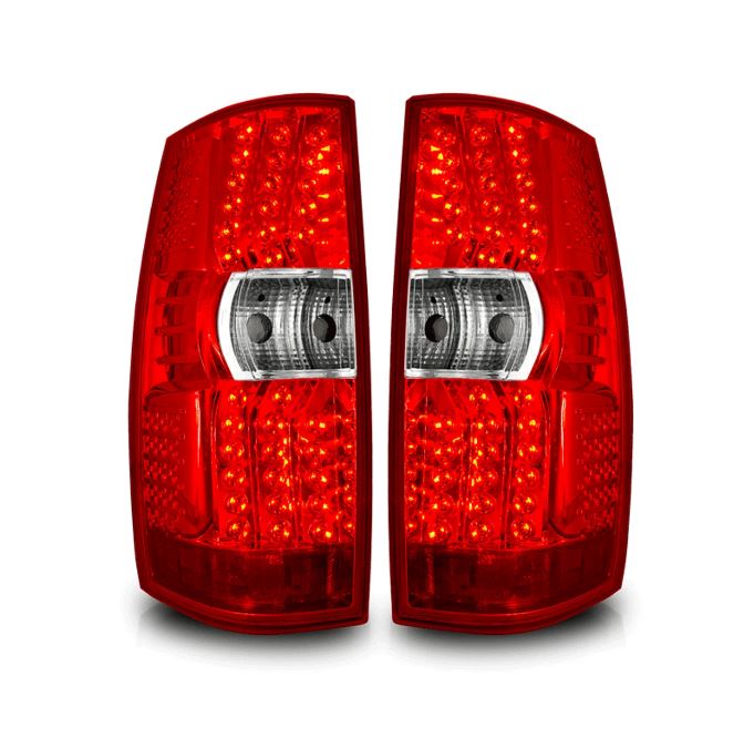 Winjet 2007-2013 GMC Yukon LED Tail Lights Chrome Red CTWJ-0350-CR