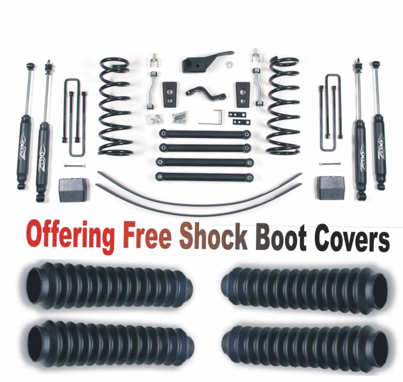 Zone OffRoad 2000-2001 Dodge Ram 1500 5in Suspension System With Free Shock Boot Covers ZOND45N