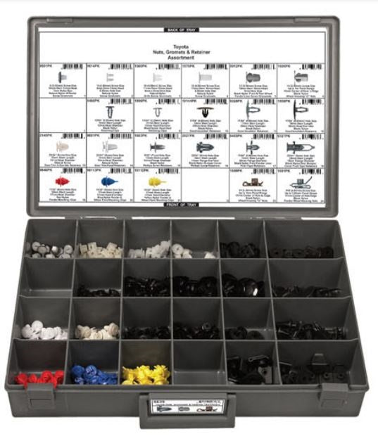 DISCO Toyota 24 Hole Gray Metal Tray Retainer Assortment 8539