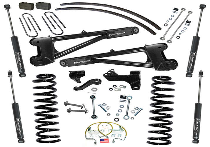 SUPERLIFT 2008-2010 Ford F-250 F-350 Super Duty 4WD - Dsl w/ Replacement Radius Arms SL Shocks Lift Kit 6" K983