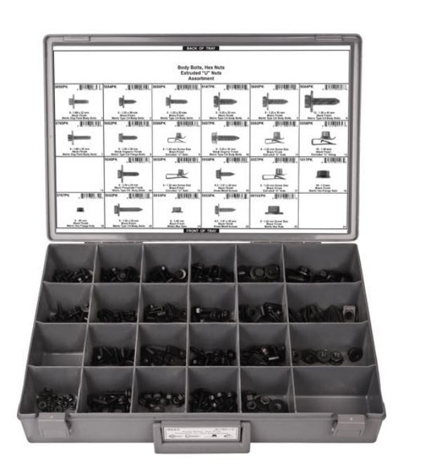 DISCO 24 Hole Gray Metal Tray Body Bolt Fastener Assortment 8503