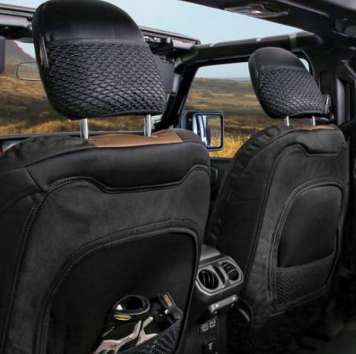 Smittybilt 2020-2022 Jeep Gladiator Gen2 Neoprene Front And Rear Seat Cover Kit Tan Black 578125