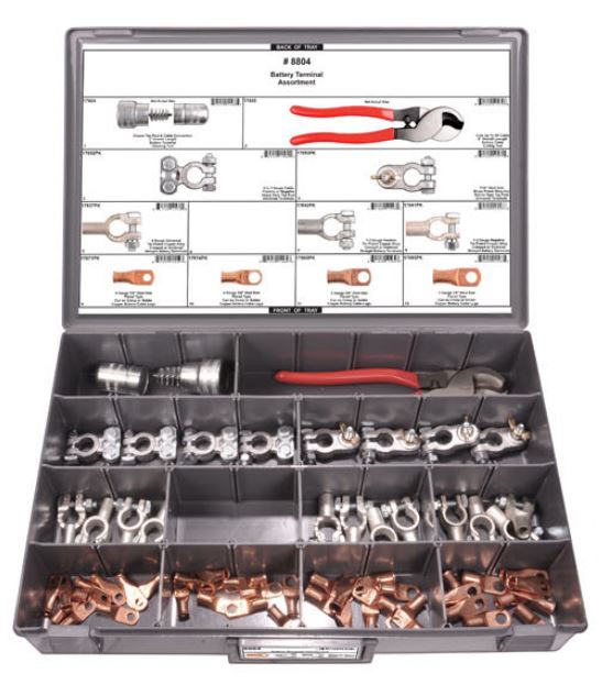 DISCO Adjustable Gray Plastic Tray Battery Terminal Assortment 8804