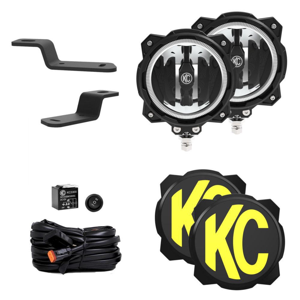 KC Hilites 2021-2024 Ford Bronco Gravity LED Pro6 Wide-40 2-Light System Ditch Light Kit 97160