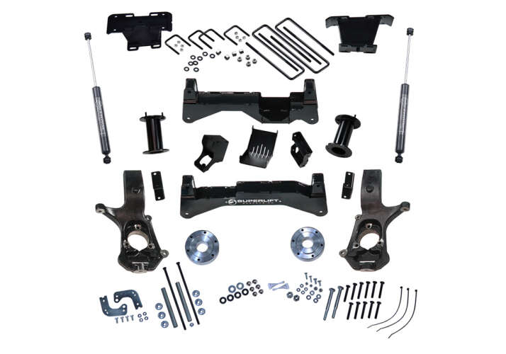 SUPERLIFT 2014-2018 Chevrolet Silverado GMC Sierra 1500 2019 Silverado 1500 Legacy Sierra 1500 Limited 4WD with OE Al or SS Ctrl Arms Bil With Bilstein Shocks  Lift Kit 8" K899B