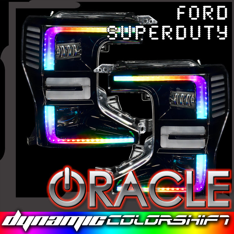 Oracle Lighting 2020-2022 Ford F-250 F-350 Super Duty Colorshift Headlight Drl Upgrade Kit With Switchback Turn Signals 1449-332