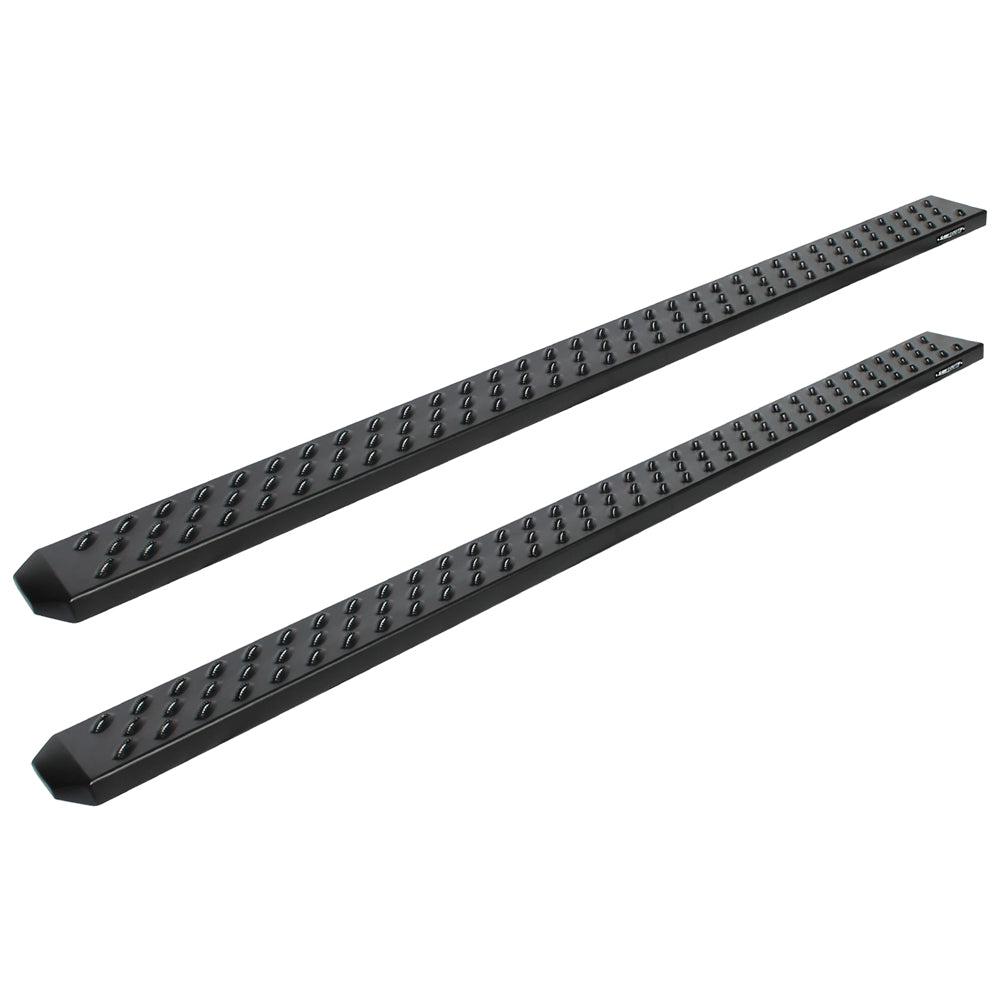 Raptor Series 6.5in Sawtooth Slide Track Running Boards Black Textured Aluminum 2101-0052BT