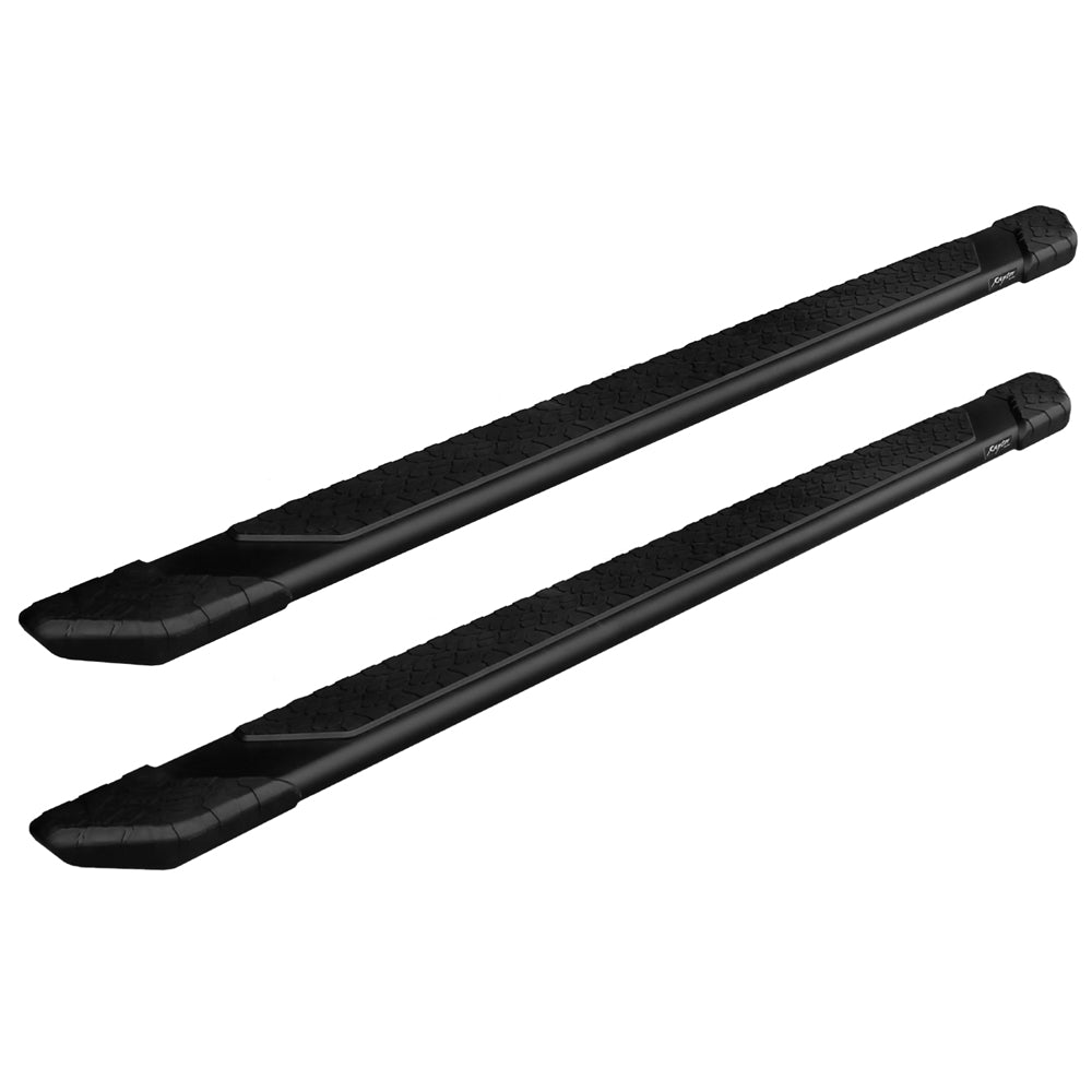 Raptor Series 2019-2022 Ford Ranger 5in Tread Step Slide Track Running Boards Black Textured Aluminum 1903-0251BT