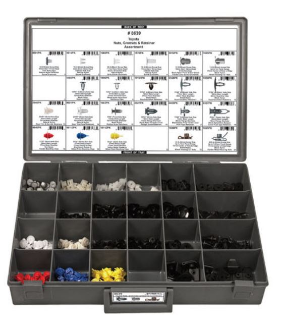 DISCO Toyota 24 Hole Gray Plastic Tray Retainer Assortment 8639