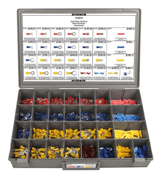 DISCO Adjustable Gray Plastic Tray Vinyl Wire Terminal Assortment 8678